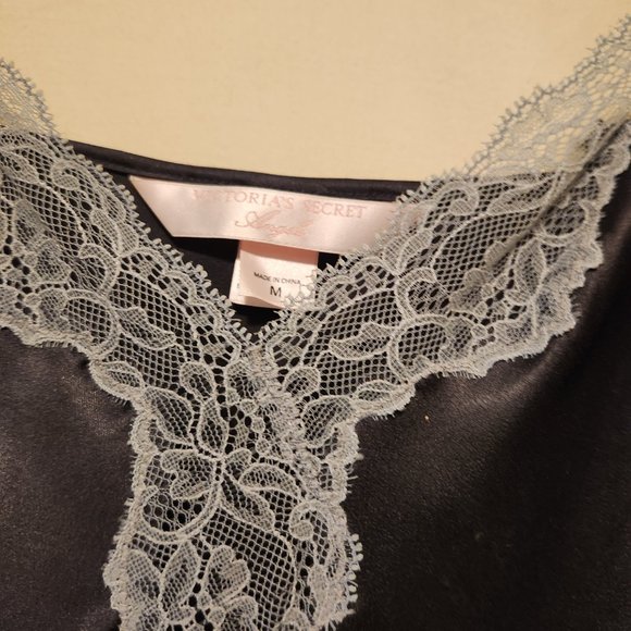 Grey and cream satin lace slip dress - Picture 6 of 14